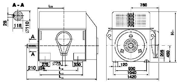 Электродвигатель асинхронный ДАЗО4-400ХК-4